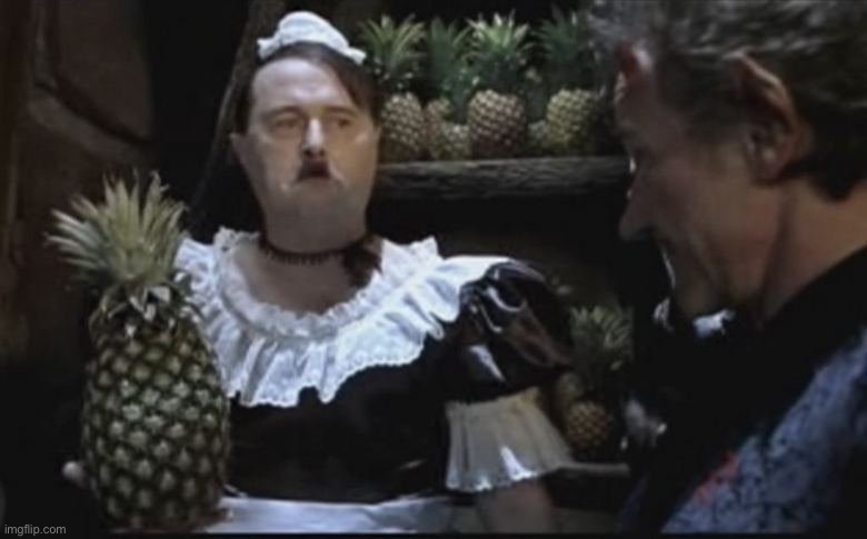 Well shit | image tagged in hitler pineapple | made w/ Imgflip meme maker