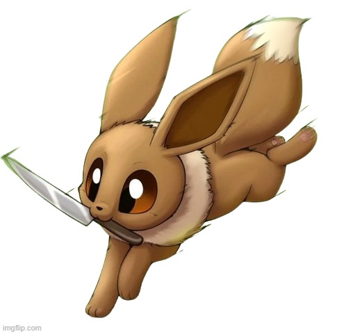 Eevee with a knife (No Background) | image tagged in eevee with a knife no background | made w/ Imgflip meme maker