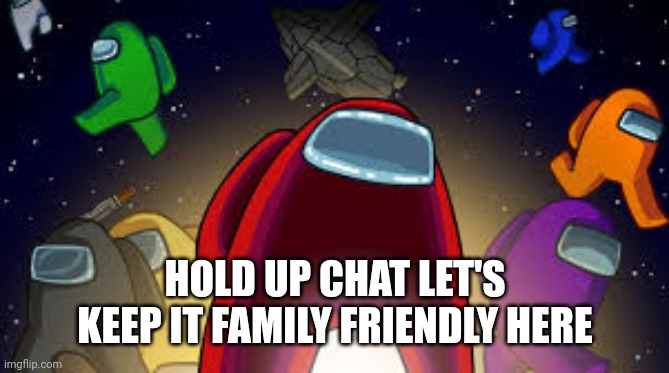 Among Us | HOLD UP CHAT LET'S KEEP IT FAMILY FRIENDLY HERE | image tagged in among us | made w/ Imgflip meme maker