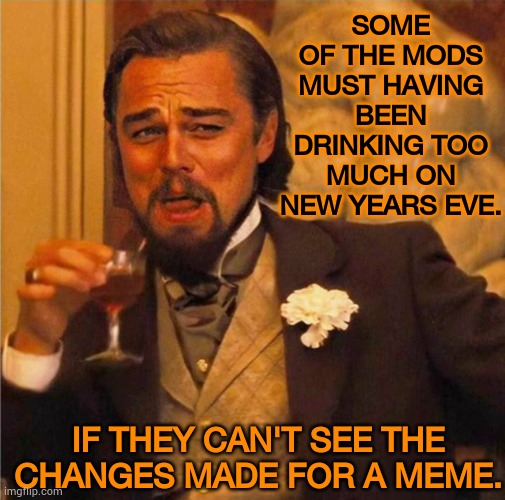 Sometimes It Does Seem As Though It's Being Done Intentionally | SOME OF THE MODS MUST HAVING BEEN DRINKING TOO MUCH ON NEW YEARS EVE. IF THEY CAN'T SEE THE CHANGES MADE FOR A MEME. | image tagged in hd gatsby,memes,mods,drinking,not,approval | made w/ Imgflip meme maker
