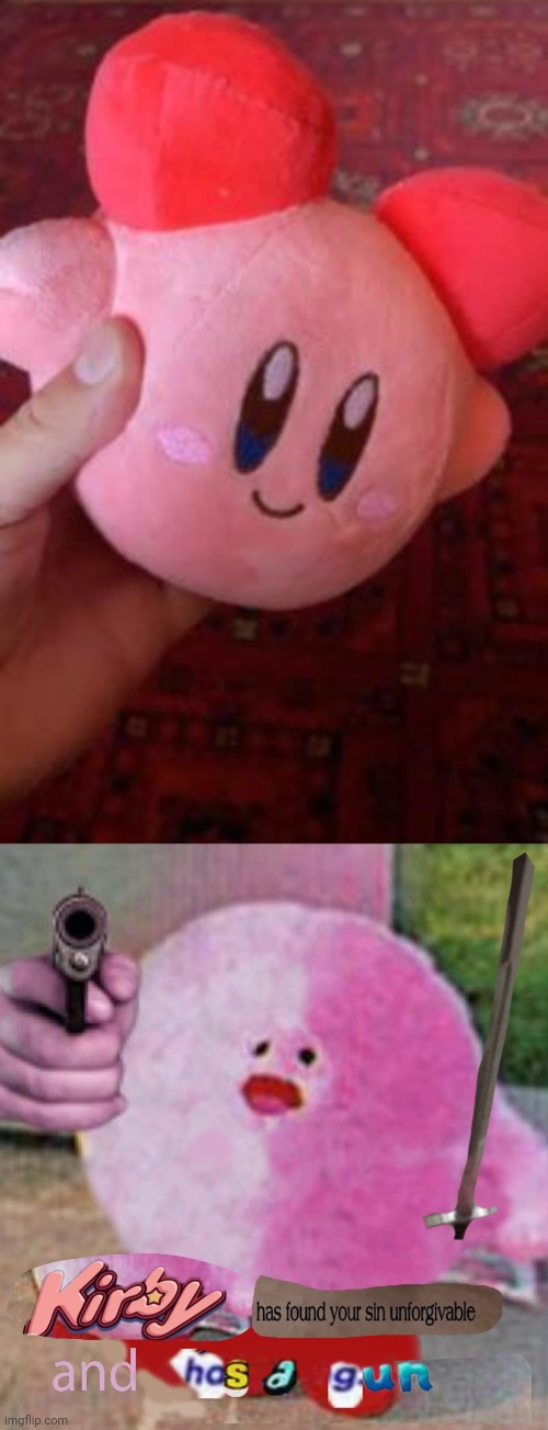 Kirby failed design | image tagged in kirby has found your sin unforgivable and has a gun,kirby,you had one job,memes,design fails,fails | made w/ Imgflip meme maker