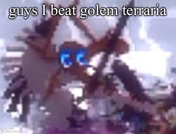 anarchy | guys I beat golem terraria | image tagged in anarchy | made w/ Imgflip meme maker