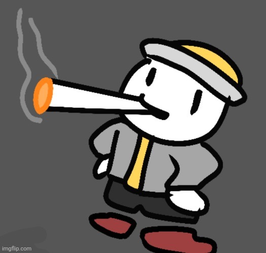 Eggyhead smoking a fat blunt (thx silly guy) | image tagged in eggy smoking | made w/ Imgflip meme maker