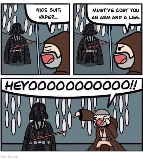 Suit | image tagged in arm,leg,vader,comics/cartoons,suit,comics | made w/ Imgflip meme maker
