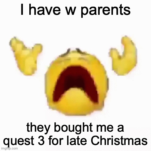 :nooo: | I have w parents; they bought me a quest 3 for late Christmas | image tagged in nooo | made w/ Imgflip meme maker