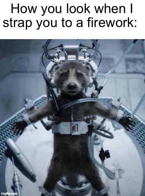 How you look when I strap you to a firework: | made w/ Imgflip meme maker