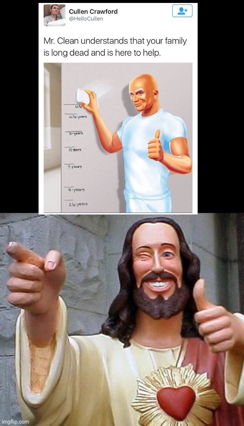 Thanks a lot my dude | image tagged in jesus thanks you,yessir,mr clean | made w/ Imgflip meme maker