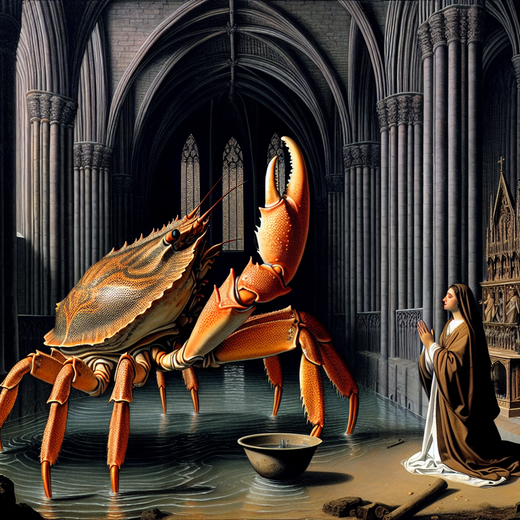 High Quality A holy crab baptizing a human. Blank Meme Template