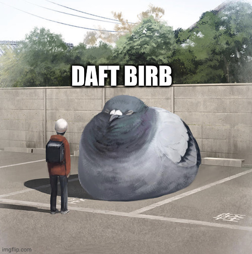 Beeg Birb | DAFT BIRB | image tagged in beeg birb | made w/ Imgflip meme maker