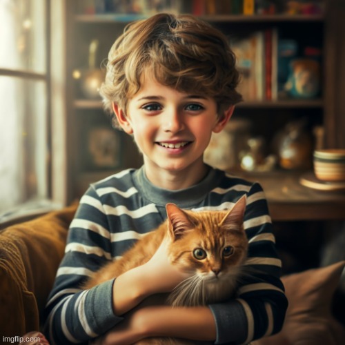 i have a cat at home! don't you think this cat looks cute to you? | image tagged in an ultra realistic photograph of a smiling boy with brown hair a | made w/ Imgflip meme maker