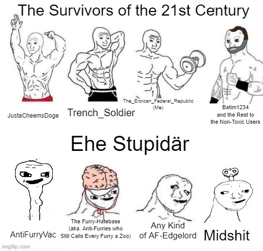X in the Past vs. X Now | The Survivors of the 21st Century; The_Eroican_Federal_Republic
(Me); Batim1234
and the Rest to the Non-Toxic Users; Trench_Soldier; JustaCheemsDoge; Ehe Stupidär; The Furry-Hatebase
(aka. Anti-Furries who Still Calls Every Furry a Zoo); Any Kind of AF-Edgelord; AntiFurryVac; Midshit | image tagged in x in the past vs x now,pro-fandom,mepios sucks | made w/ Imgflip meme maker