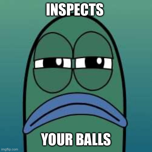 not funny | INSPECTS; YOUR BALLS | image tagged in not funny | made w/ Imgflip meme maker