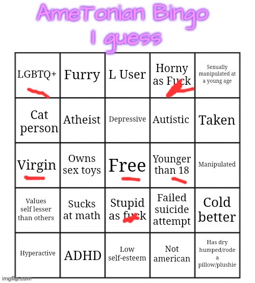 AmeTonian Bingo | image tagged in ametonian bingo | made w/ Imgflip meme maker