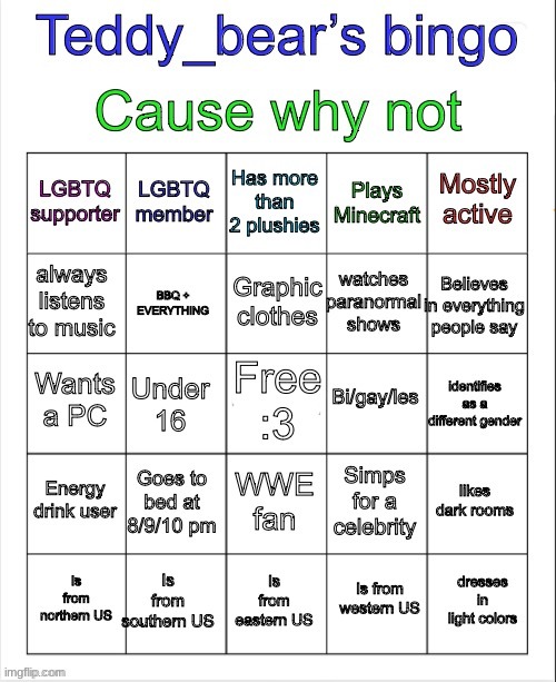 do this if u want | image tagged in teddy bear s bingo | made w/ Imgflip meme maker