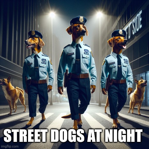 Dogs at night | STREET DOGS AT NIGHT | image tagged in funny memes,reality,dogs | made w/ Imgflip meme maker