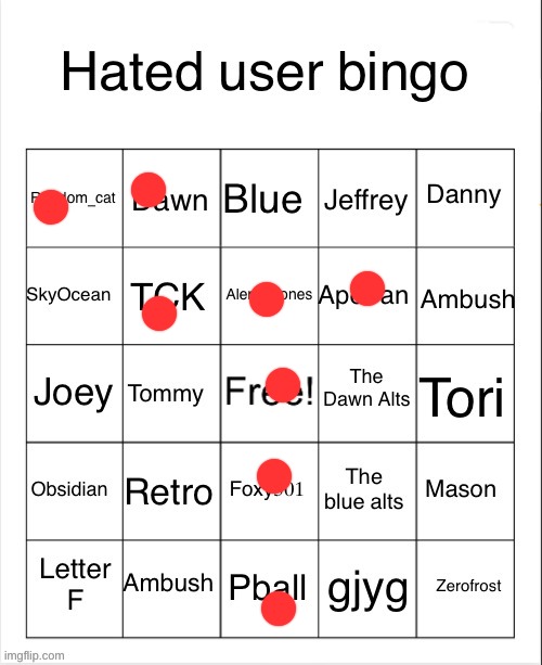 blue was before my time | image tagged in hated user bingo but better | made w/ Imgflip meme maker