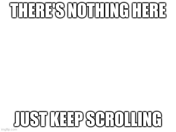 Blank (haha, get it?) | THERE'S NOTHING HERE; JUST KEEP SCROLLING | image tagged in funny memes,fun,viral meme,lol so funny,front page | made w/ Imgflip meme maker