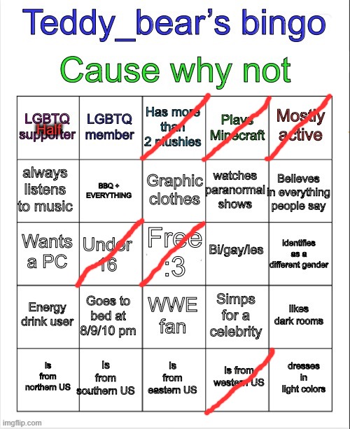 Teddy bear’s bingo | Half | image tagged in teddy bear s bingo | made w/ Imgflip meme maker