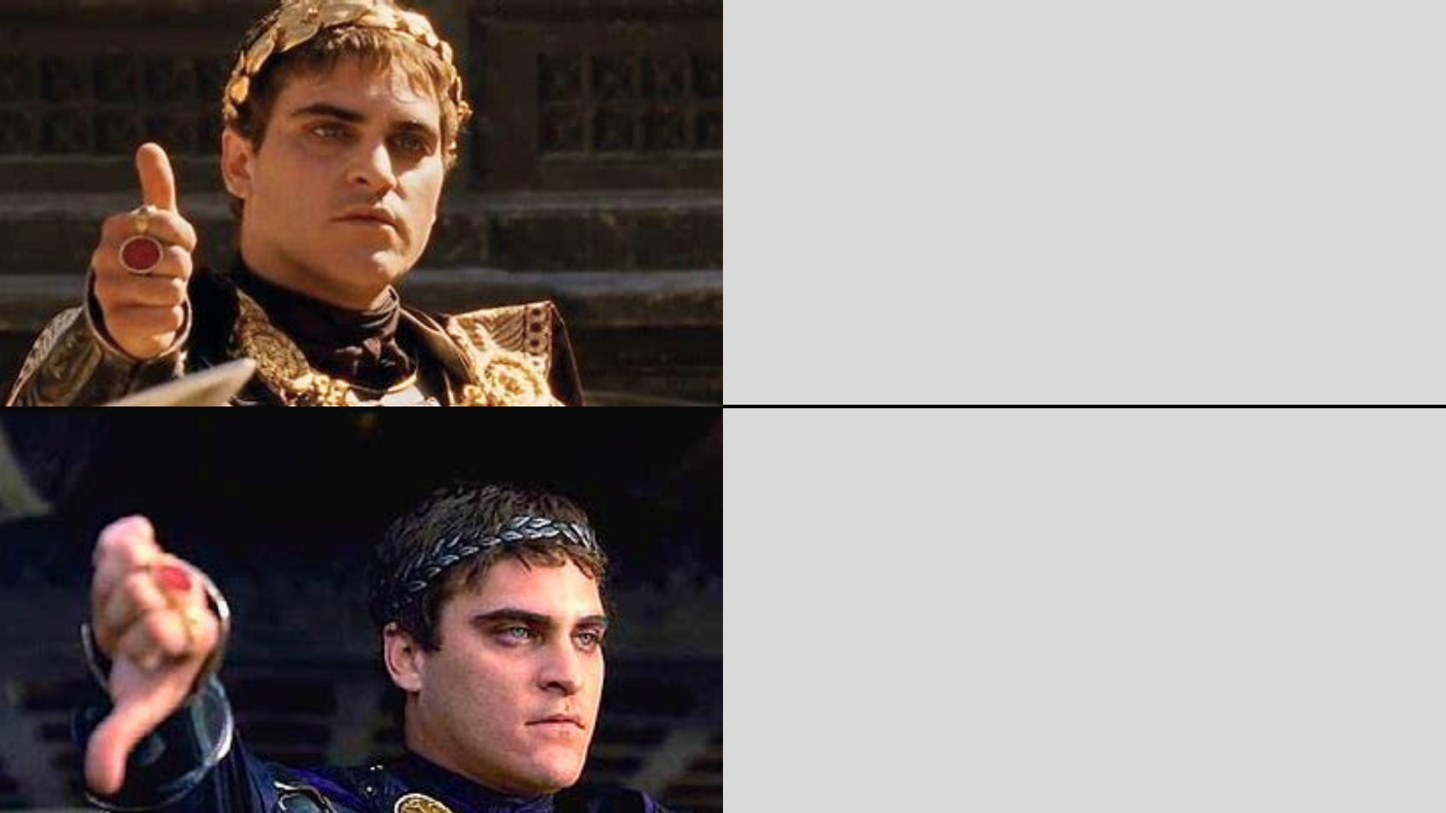 High Quality Emperor Commodus Live or Die Blank Meme Template