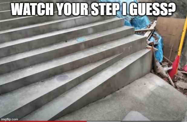 Step | WATCH YOUR STEP I GUESS? | image tagged in you had one job | made w/ Imgflip meme maker