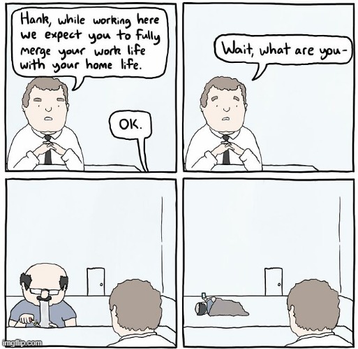 Work and Home Life | image tagged in comics | made w/ Imgflip meme maker