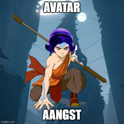 Avatar: The Last Solver | AVATAR; AANGST | image tagged in murder drones,aang,avatar the last airbender,angst | made w/ Imgflip meme maker