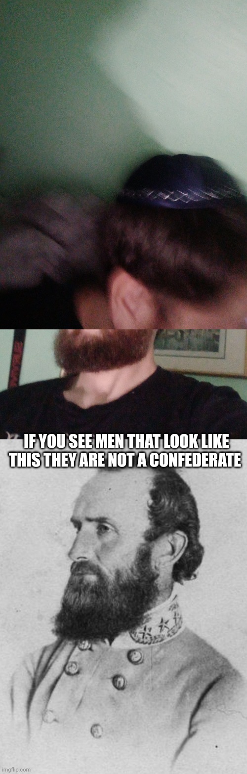 Confederates are not real | IF YOU SEE MEN THAT LOOK LIKE THIS THEY ARE NOT A CONFEDERATE | image tagged in funny memes,beard | made w/ Imgflip meme maker