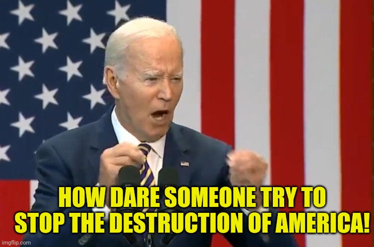 HOW DARE SOMEONE TRY TO STOP THE DESTRUCTION OF AMERICA! | made w/ Imgflip meme maker