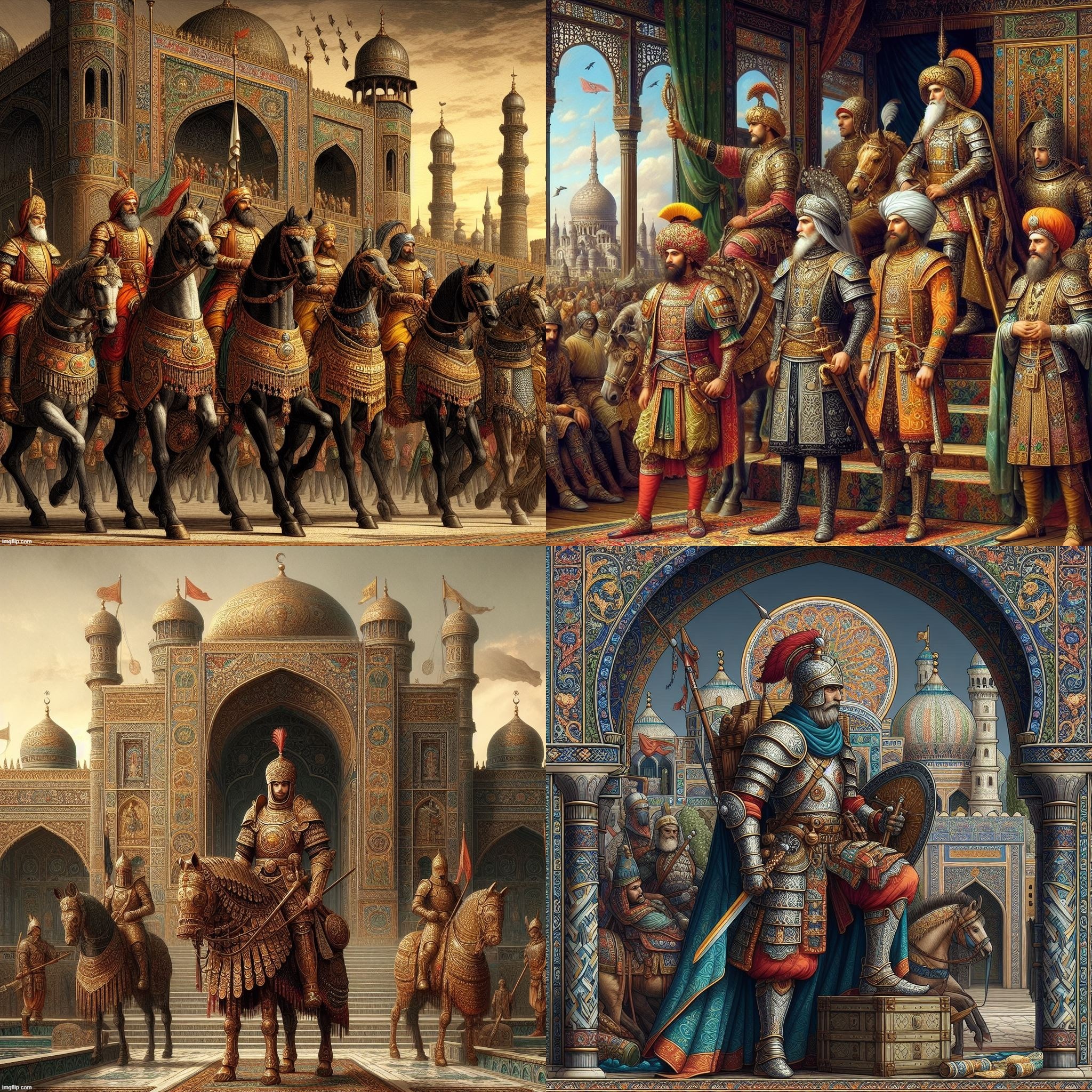 Ai Bing: Concept art for Narnian Calormen. (Indo/Medo Persian, Ottoman and Egyptian aesthetic). | image tagged in ai generated,ottoman,egypt,persian,narnia,calormen | made w/ Imgflip meme maker
