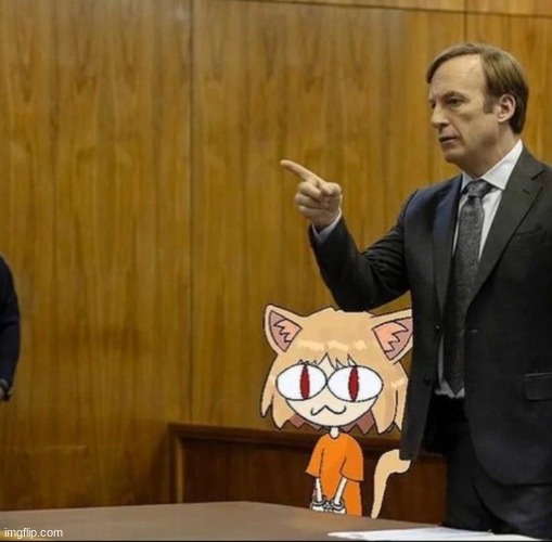 neco arc sings build our machine: https://www.youtube.com/watch?v=0bHCAHNddw0&ab_channel=Sokar | image tagged in saul goodman defending neco arc in court | made w/ Imgflip meme maker