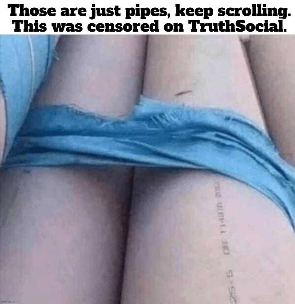 Those are just pipes. Keep Scrolling. | image tagged in censored,truthsocial,stupid censors,the scroll of truth,the real scroll of truth,real donald trump | made w/ Imgflip meme maker