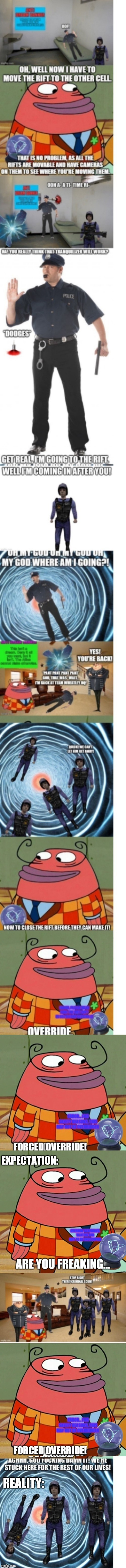 For Morshu to get out of prison, you have to admit that Stop Cop has been freed. C'mon now, it's not that hard. | EXPECTATION:; REALITY: | made w/ Imgflip meme maker