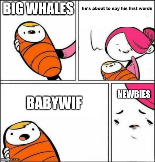 He is About to Say His First Words | BIG WHALES; BABYWIF; NEWBIES | image tagged in he is about to say his first words | made w/ Imgflip meme maker