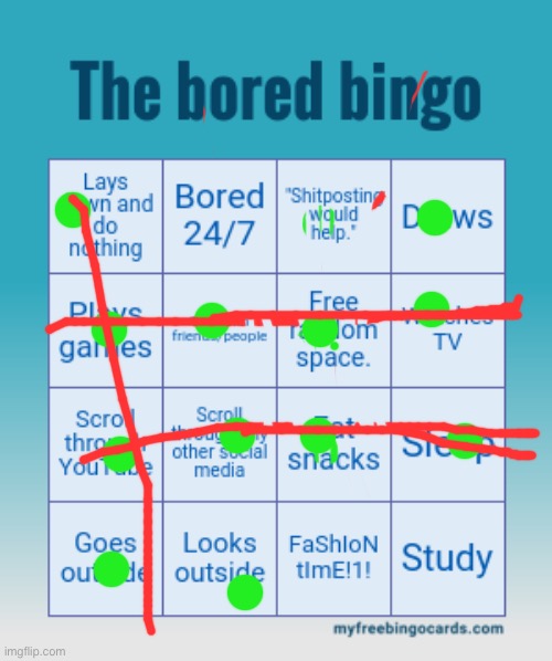 The bored bingo | image tagged in the bored bingo | made w/ Imgflip meme maker