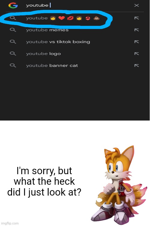 Google search results are broken | I'm sorry, but what the heck did I just look at? | image tagged in excuse me what the heck | made w/ Imgflip meme maker