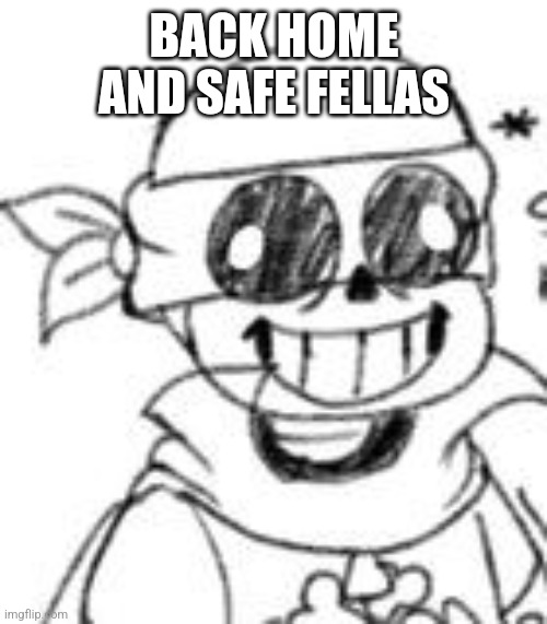 Derp | BACK HOME AND SAFE FELLAS | image tagged in derp | made w/ Imgflip meme maker