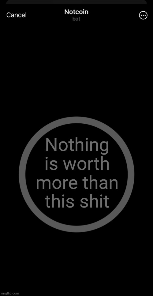 Notcoin | Nothing is worth more than this shit | image tagged in notcoin | made w/ Imgflip meme maker