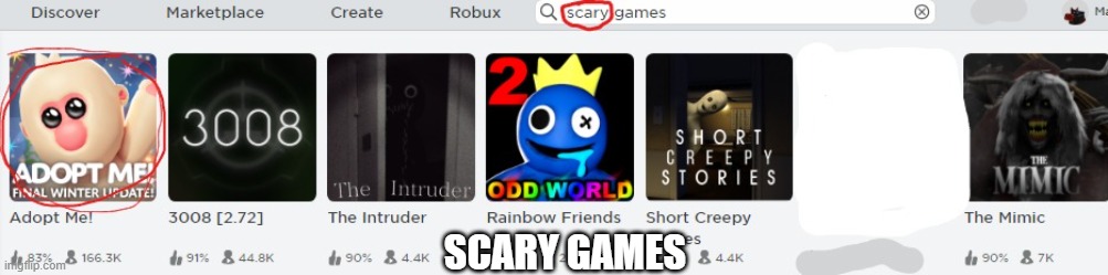 SCARY GAMES | made w/ Imgflip meme maker