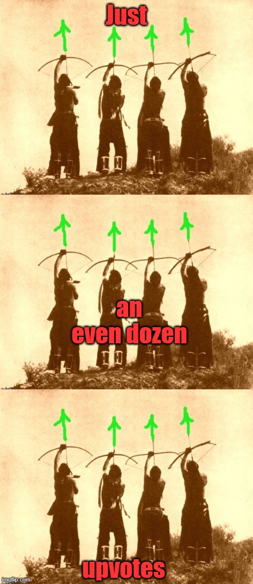 Just upvotes an even dozen | image tagged in native upvotes | made w/ Imgflip meme maker
