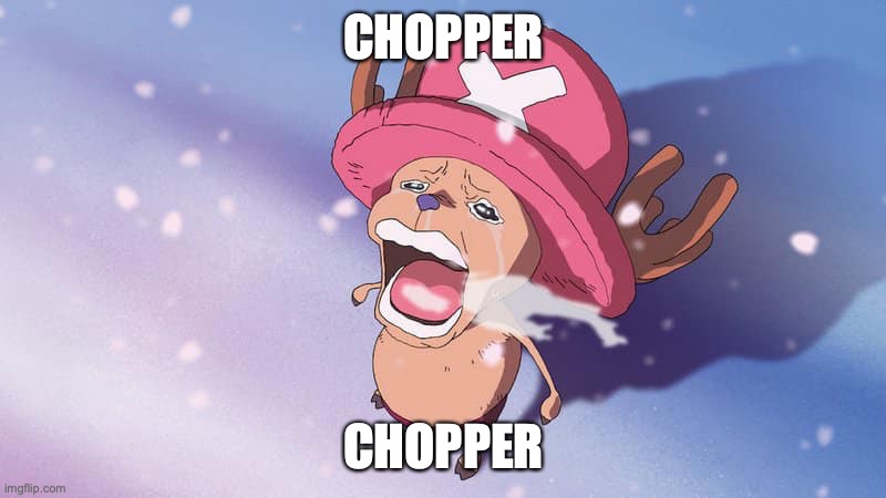 crying chopper one piece | CHOPPER CHOPPER | image tagged in crying chopper one piece | made w/ Imgflip meme maker