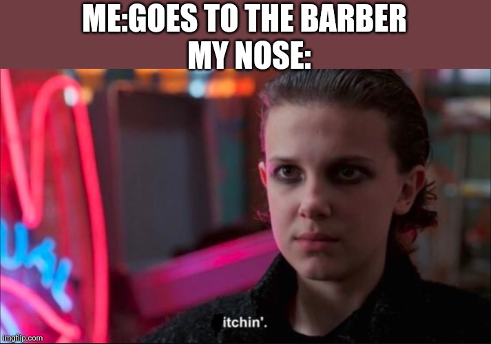 Lul | ME:GOES TO THE BARBER; MY NOSE: | image tagged in barber | made w/ Imgflip meme maker