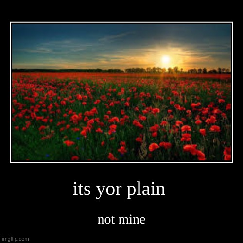 its your plain | its yor plain | not mine | image tagged in funny,demotivationals | made w/ Imgflip demotivational maker