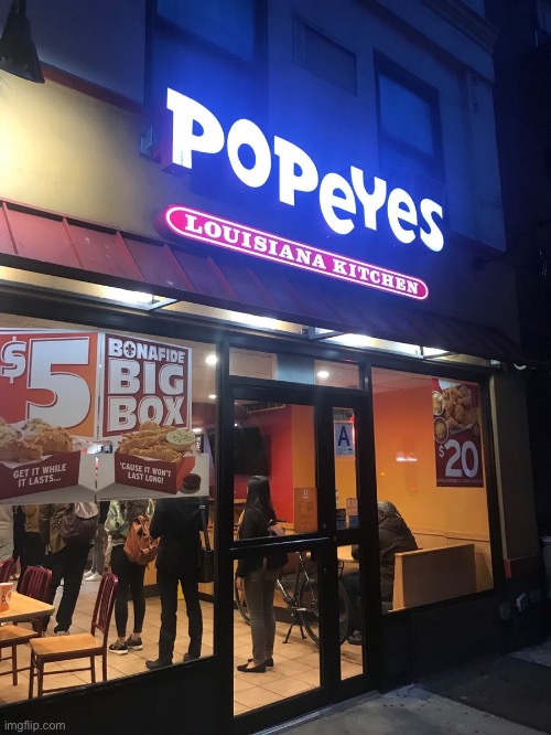 Popeyes | image tagged in popeyes | made w/ Imgflip meme maker