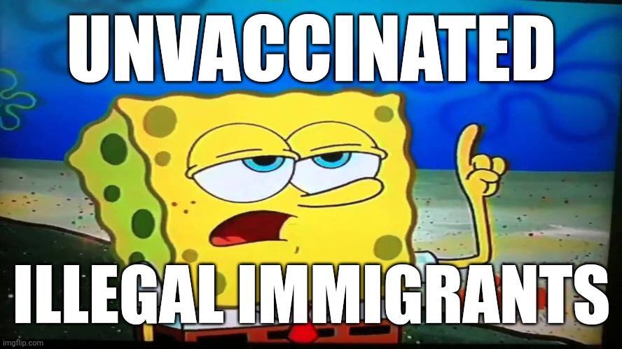 spongebob ill have you know  | UNVACCINATED ILLEGAL IMMIGRANTS | image tagged in spongebob ill have you know | made w/ Imgflip meme maker