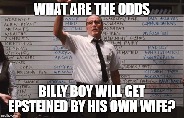 Place your bets now!! LOL | WHAT ARE THE ODDS; BILLY BOY WILL GET EPSTEINED BY HIS OWN WIFE? | image tagged in cabin the the woods,bill clinton,hillary clinton,epstein,democrats | made w/ Imgflip meme maker