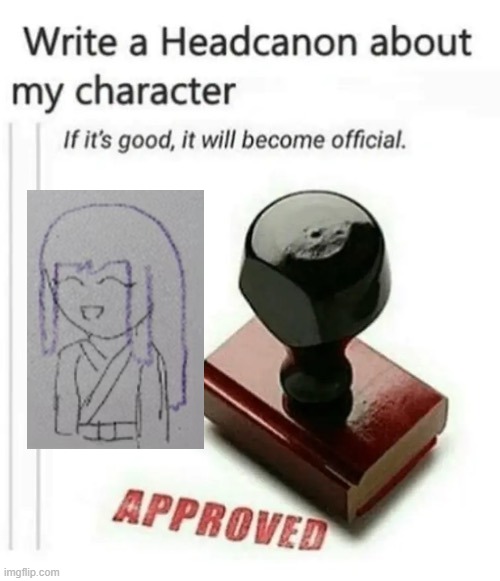 write a headcanon about my character | image tagged in write a headcanon about my character | made w/ Imgflip meme maker