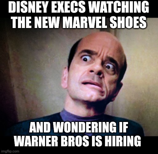 Echo looks... Like a show | DISNEY EXECS WATCHING THE NEW MARVEL SHOES; AND WONDERING IF WARNER BROS IS HIRING | image tagged in grossed out emh | made w/ Imgflip meme maker