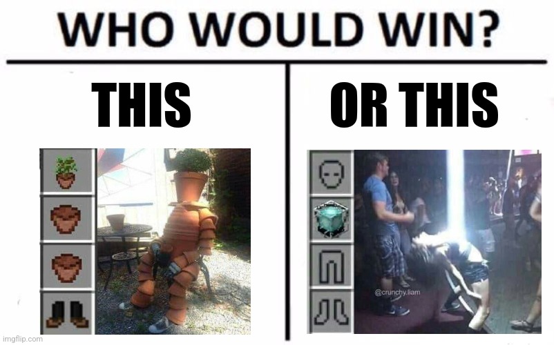 This or this??? | THIS; OR THIS | image tagged in memes,who would win | made w/ Imgflip meme maker