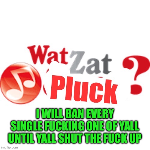 /j | I WILL BAN EVERY SINGLE FUCKING ONE OF YALL UNTIL YALL SHUT THE FUCK UP | image tagged in watzatpluck announcement | made w/ Imgflip meme maker