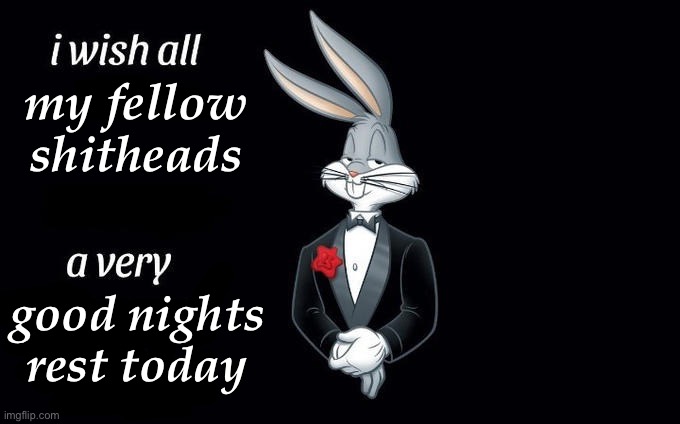 I wish all x a very y | my fellow shitheads; good nights rest today | image tagged in i wish all x a very y | made w/ Imgflip meme maker